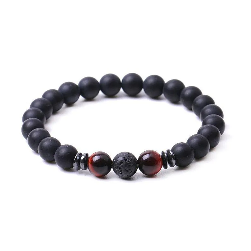 Beaded Wholesale 8Mm Black Stone Beaded Strand Colorf Crystal Jade Beads Energy Buddha Bracelet For Women Men Drop Delivery Jewelry Br Dhjrk