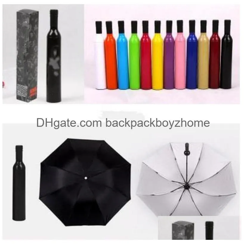 Umbrellas Creative Bottle Umbrella Mti Function Dual Purpose Sier Colloid Umbrellas Fashion Plastic Wine Bottles Sunshade Carry Conven Dhsq8