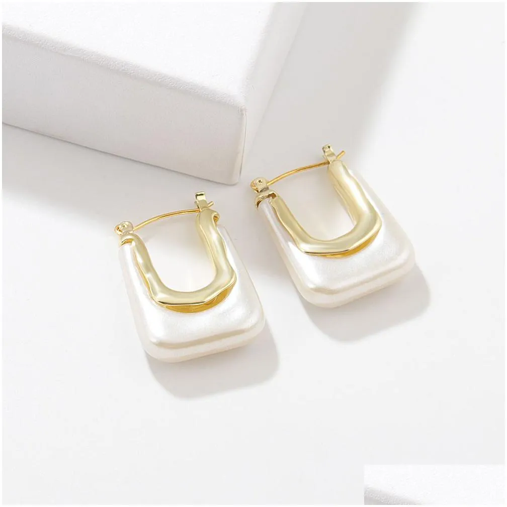 Charm Resin Acrylic Square Gold Charms Earrings For Woman Fashion Korean Exaggeration Big Jewelry Gift Drop Delivery Jewelry Earrings Dh3Ox