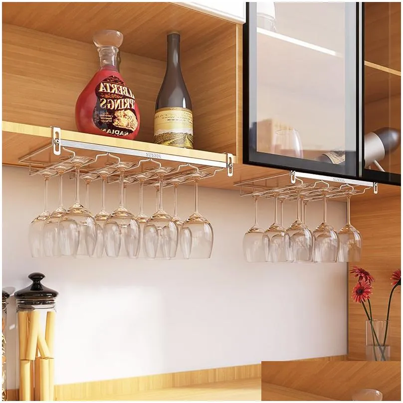 DHgate.com:Stainless Steel Wine Glass Rack, Double Row Upside Down ...