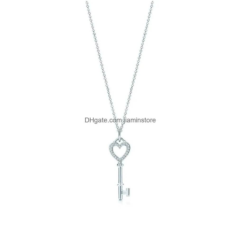 Pendant Necklaces Brand S925 Sterling Sier Luxury Necklace Key Series Fashion Designer European And American Clothes Jewelry Accessori Dhm4G