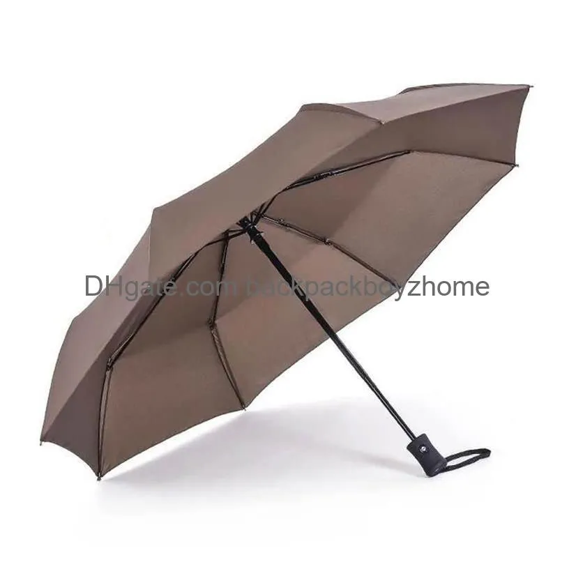 Umbrellas Fl-Matic Umbrella Mti Colors Durable Long Handle Three-Fold Business Custom Creative Design Promotion Drop Delivery Home Gar Dh3Kq