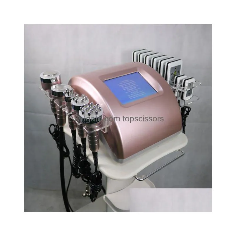 Other Body Sculpting & Slimming 6 In 1 Trasound Body Scpting Hine Rf Lipo Laser 40K Trasonic Cavitation Lipolaser Vacuum System Drop D Dhhvv