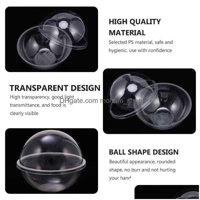 gift wrap 10pcs transparent open plastic clear present box decoration cake container portable mousse ball round drop delivery home g
