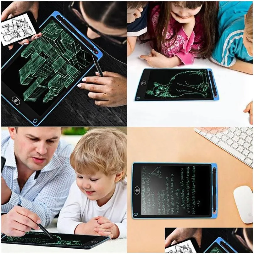 8.5 inch LCD Writing Tablet Drawing Board Blackboard Handwriting Pads Gift for Adults Kids Paperless Notepad Tablets Memos Green or color handwriting With