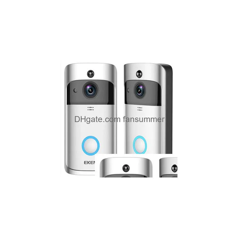 Doorbells Eken Home Video Wireless Doorbell 2 720P Hd Wifi Real-Time Two Way O Night Vision Pir Motion Detection With Bells 10Pcs/Lot Dhfxs