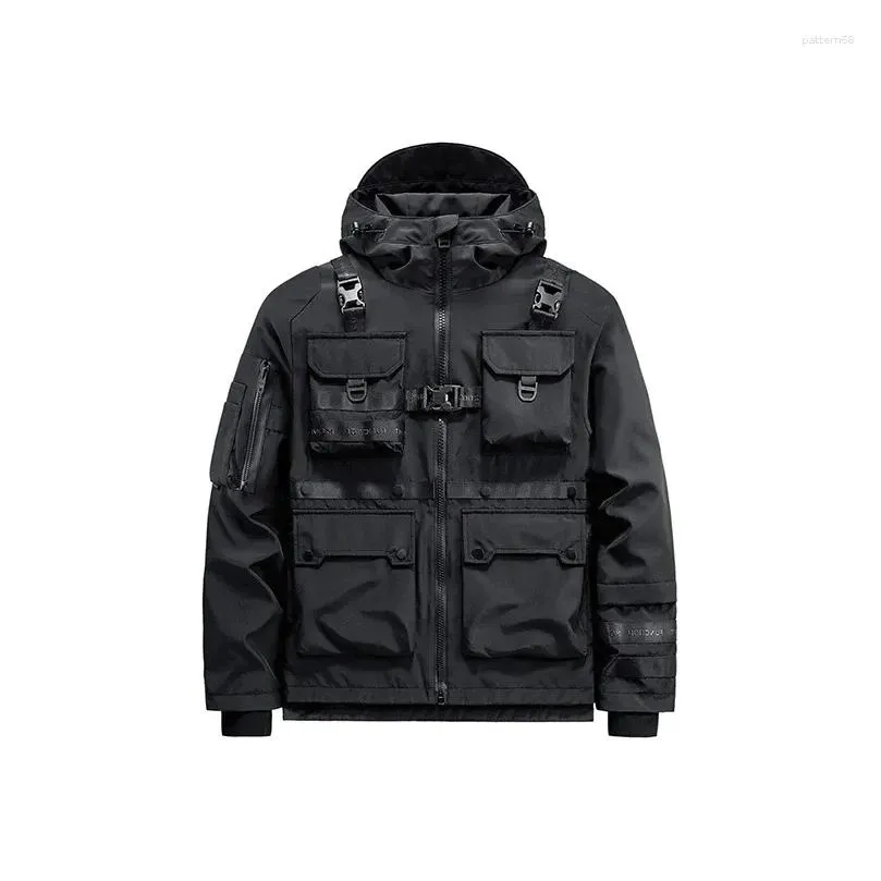 Men`S Jackets Mens Jackets Pfnw Mti Pocket Jacket Tide Punk Mid Length Hooded Darkwear Coat Spring Autumn Fashion Tactical Techwear 12 Ot7Di