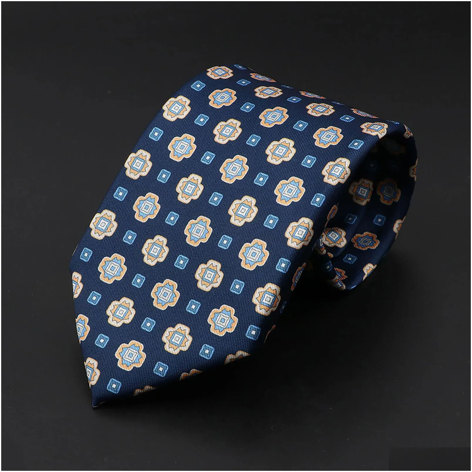 Neck Ties Neck Ties High Quality Soft Silk 51Colors Fashion 75Cm Geometric Pattern Necktie For Men Wedding Business Meeting Suit Grava Dhmna