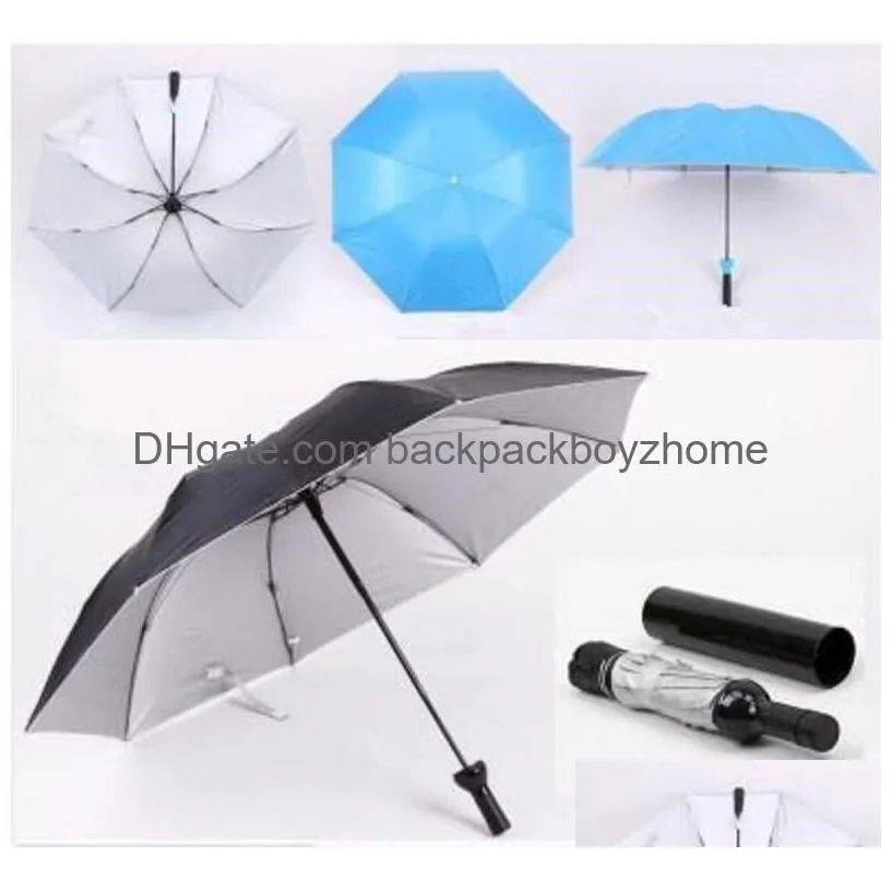 Umbrellas Creative Bottle Umbrella Mti Function Dual Purpose Sier Colloid Umbrellas Fashion Plastic Wine Bottles Sunshade Carry Conven Dhsq8