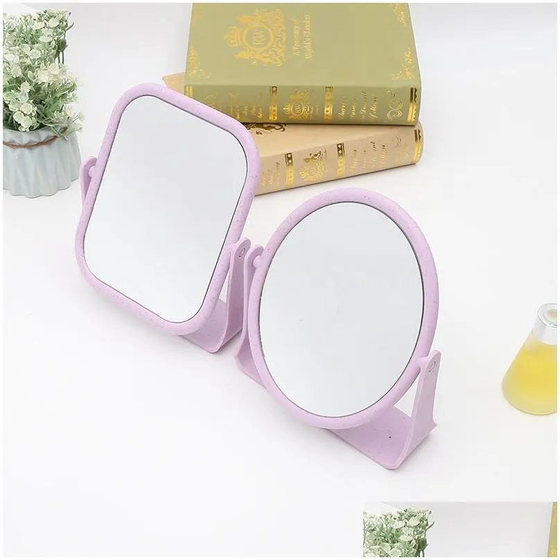 Mirrors Minimalist Double-Sided Rotating Creative Desktop Makeup Mirror Mtifunctional Home Princess Dormitory Student Drop Delivery Ho Ot5By