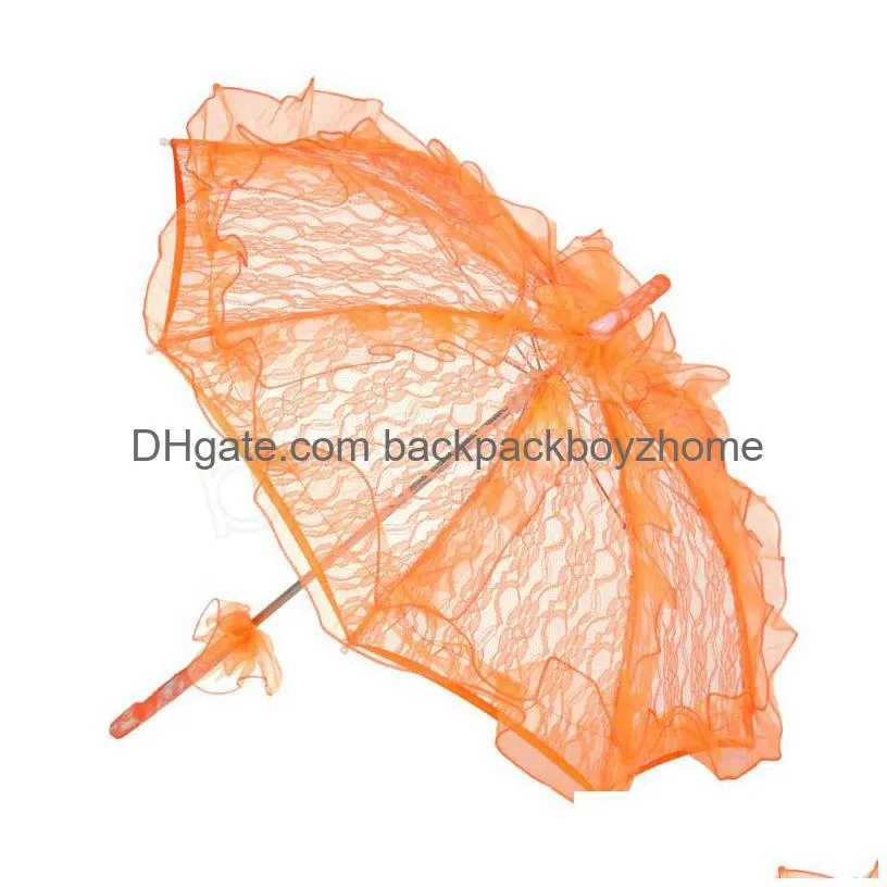 Umbrellas Bridal Lace Umbrella 11Colors Elegant Wedding Parasol Craft 56X80Cm For Show Party Decoration Po Props Umbrellas Drop Delive Dhf5H