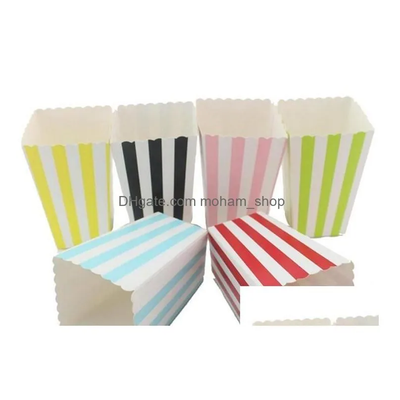 gift wrap 120pcs wave circles pattern folding candy popcorn boxes birthday party wedding candy/sanck favor bags paper chritmas bag d