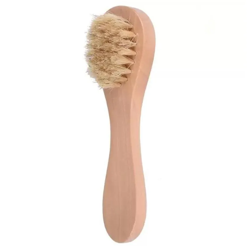 Bath Brushes, Sponges & Scrubbers Face Cleansing Brush For Facial Exfoliation Natural Bristles Exfoliating Brushes Dry Brushing With W Dh0Eg
