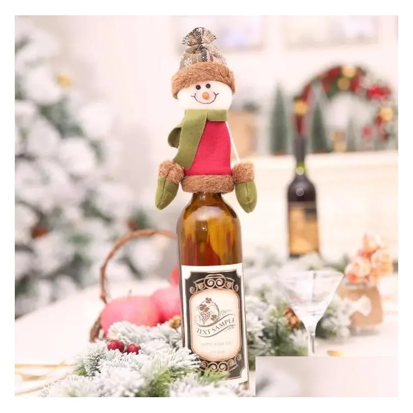 Christmas Decorations Christmas Wine Bottle Cap Set Er Decorations Hanging Ornaments Hat Xmas Dinner Party Home Table Decoration Suppl Dhqvy