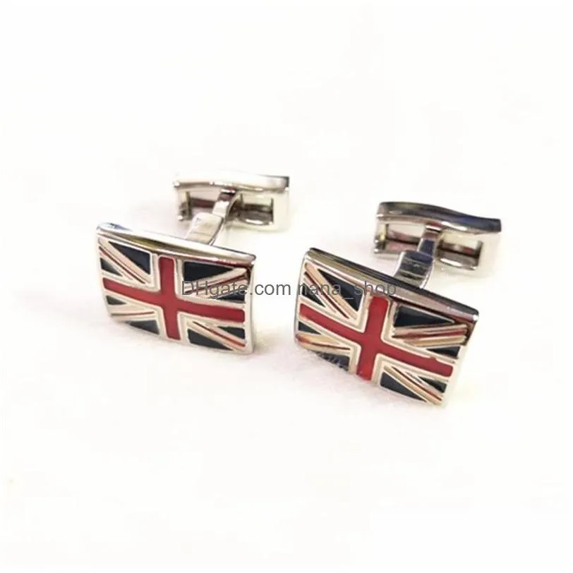 Cuff Link And Tie Clip Sets Men Cufflinks High Quality England Flag Garments Accessory 2 Pcs One Lot 2273 Drop Delivery Jewelry Cuffli Dhwzr