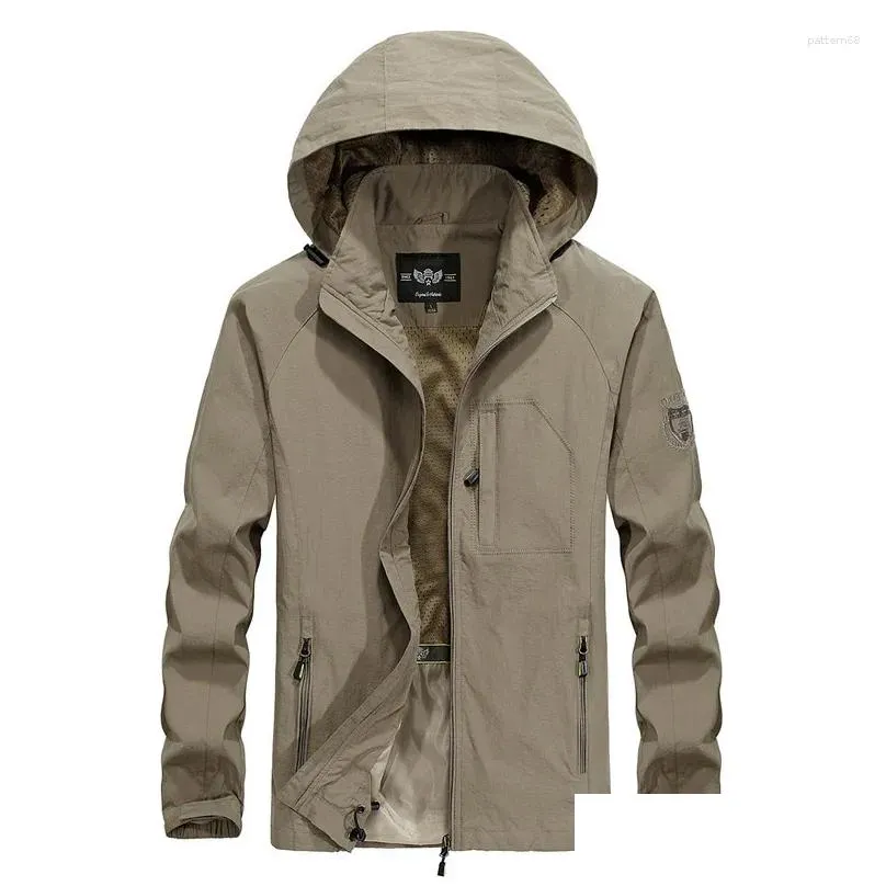 Men`s Jackets Windbreaker Waterproof Military Hooded Water Proof Wind Breaker Casual Coat Male Autumn Outdoor