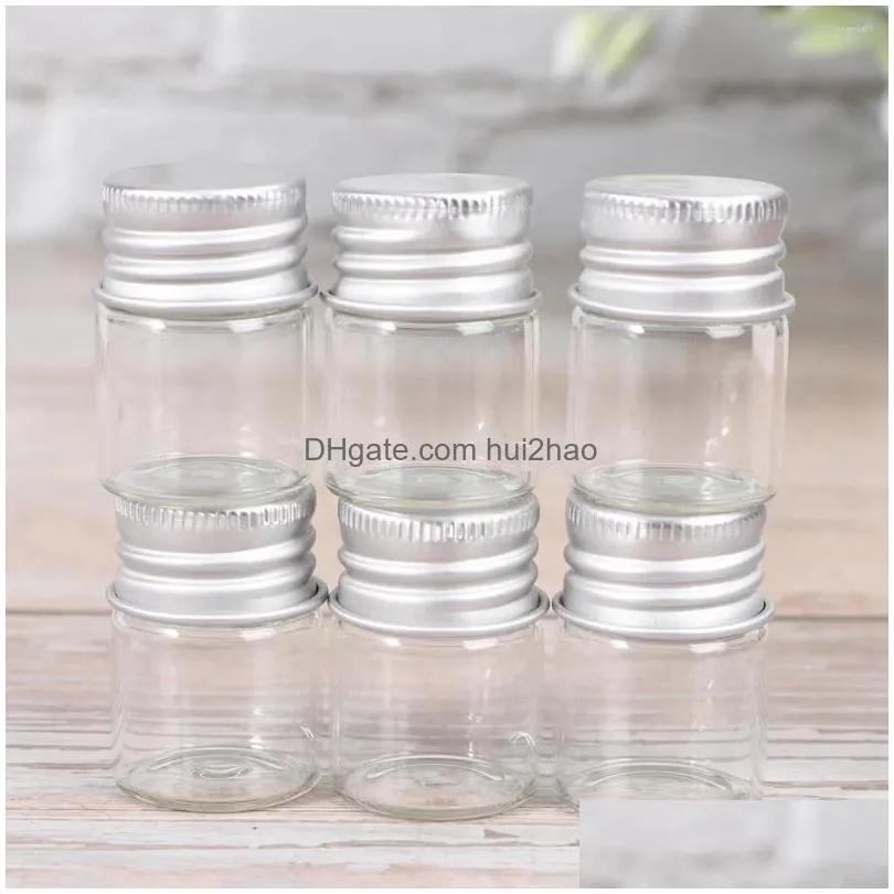 vases 20pcs 5ml glass storage bottles aluminum wish jars mini transparent