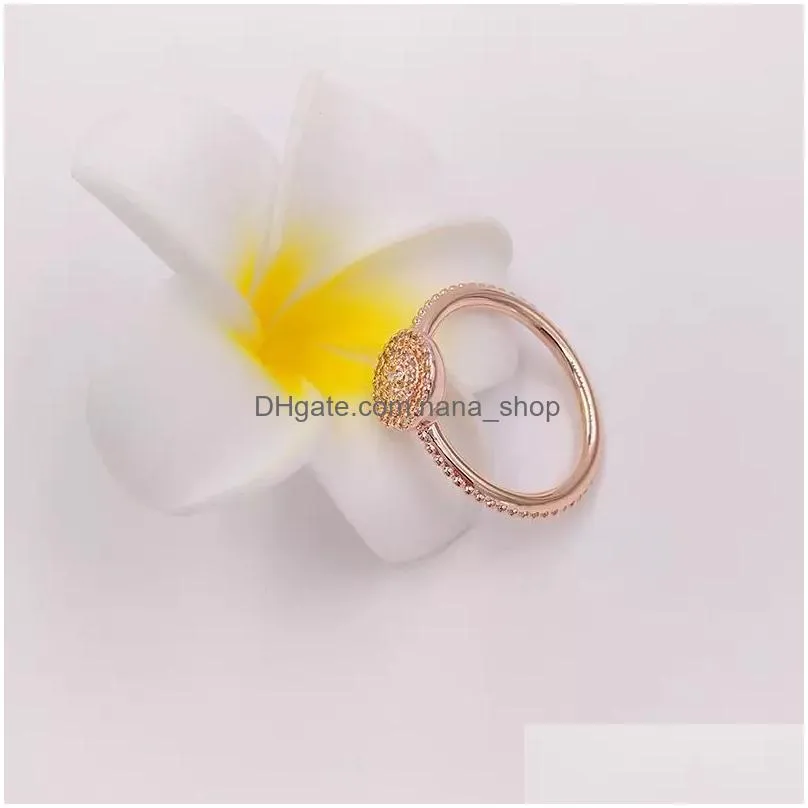 Band Rings Rose Gold Radiant Rings Original Sier Fits For Style Jewelry 180986Cz H8Ale H8258X Drop Delivery Jewelry Ring Dheva