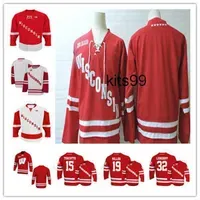 Custom Wisconsin Badgers College Hockey Jersey Cole Caufield Brock Dylan Holloway Mike Eaves Ryan McDonagh Corson Ceulemans Tarek Baker