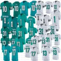 Men 10 Tyreek Hill football jerseys 17 Jaylen Waddle 1 Tua Tagovailoa 13 Dan Marino 31 Raheem Mostert Jersey stitched