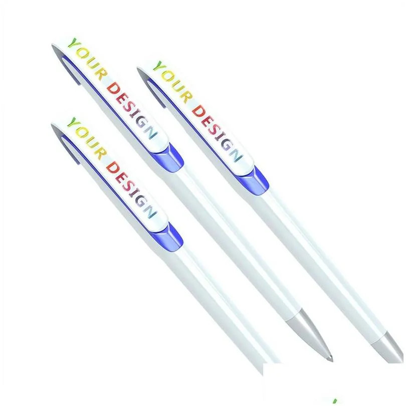 Ballpoint Pens Wholesale Diy Sublimation Blank Ballpoint Pens Heat Transfer Ball Point Pen Drop Delivery Office School Business Indust Dhmuz