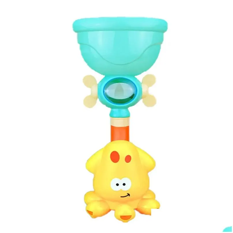 Bath Toys QWZ DIY Montessori Children Water Spray Rotating  Game tub Toy For 1 To 4 Year Old Baby Kids Gift 221118