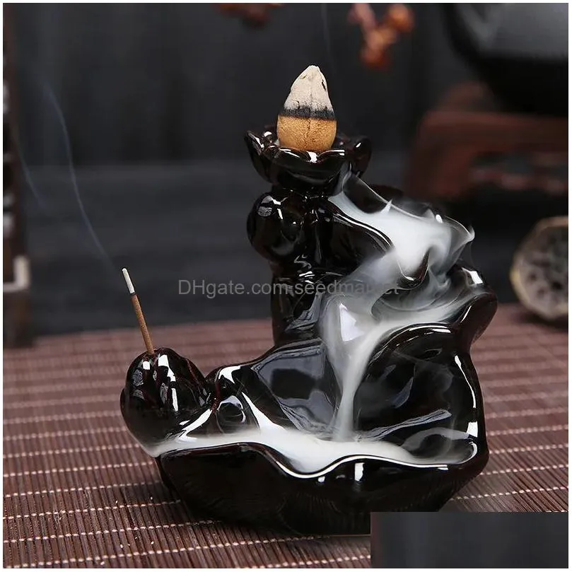 41 types backflow incense ceramic glaze backflow incense towers ceramic incense burners office tea room incense home decor glazed waterfall