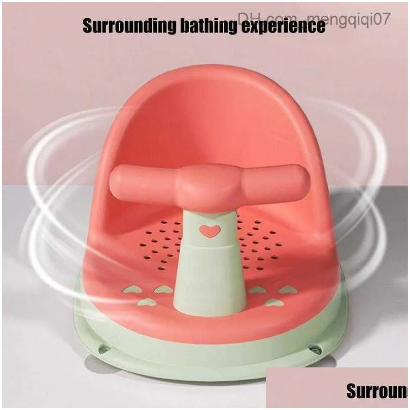 Bathing Tubs Seats Baby shower chair portable safe non slip newborn shower chair with backrest and suction cup baby care bathtub seat toy