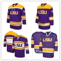 Custom LSU Tigers Colosseum jersey 2019 NCAA College Hockey Jersey White Red Stitched Any Number Name Jersey S-3XL