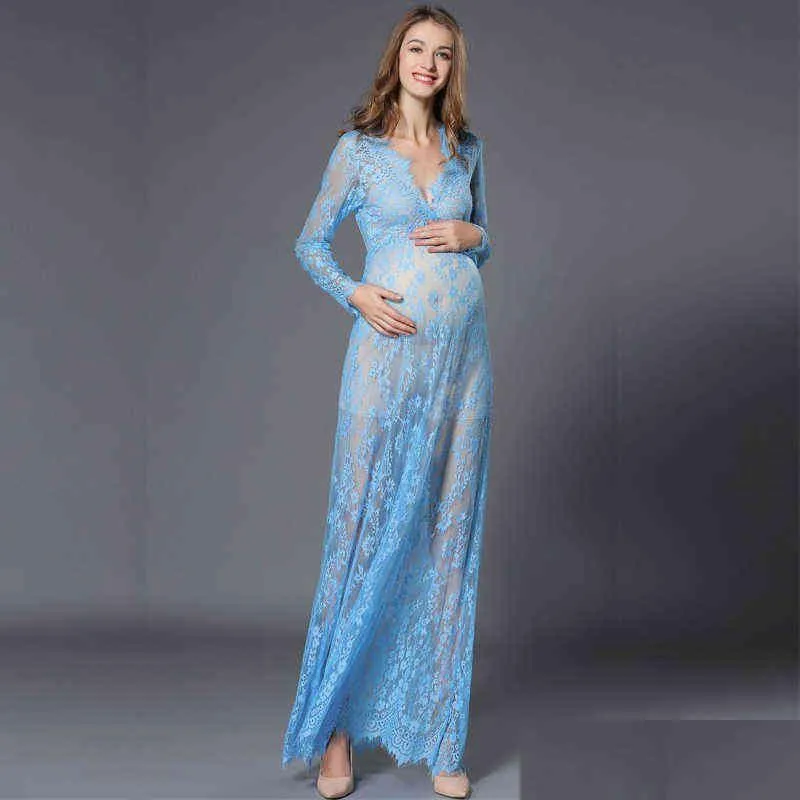 Maternity Fancy Lace Maternity Dress Shooting Photo Summer Dress Pregnant Women Maternity Photography Props Maxi Dresses G220309
