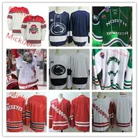 College WearsMens NCAA North Dakota Fighting Hawks Hockey Jersey Stitched Blank Wisconsin Badgers Penn State Nittany Lions Ohio State Buckey