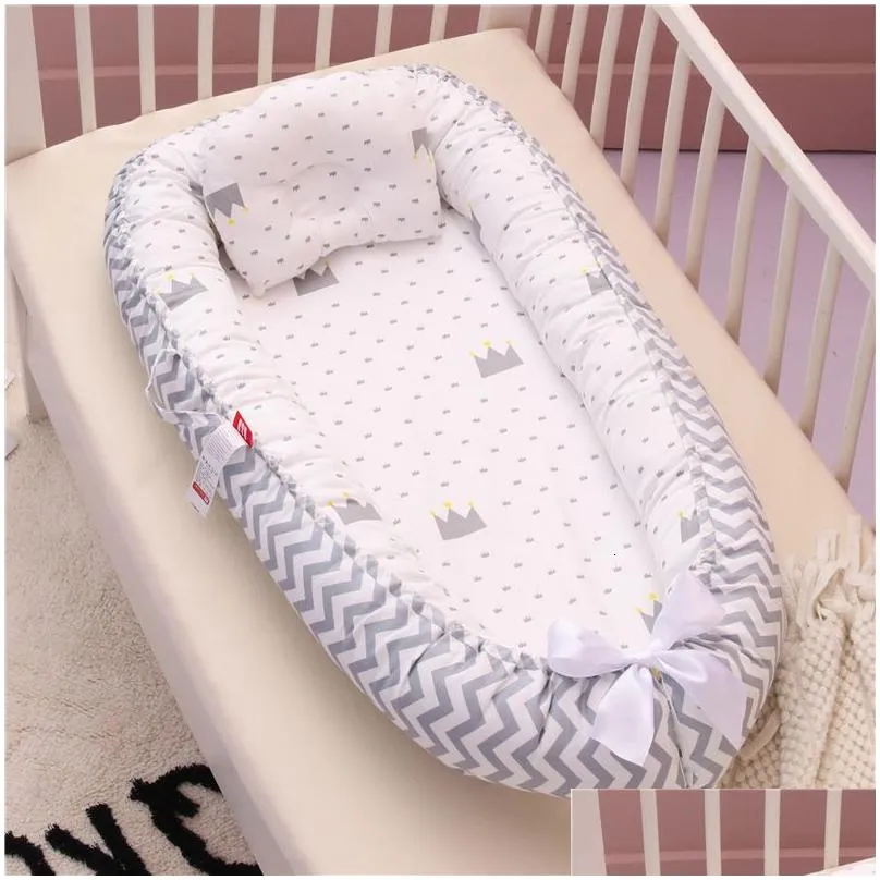 Baby Cribs Travel Portable Baby Nest Playpen Bed Cradle born Crib Fence Bed for Kids Baby Bassinet 230705