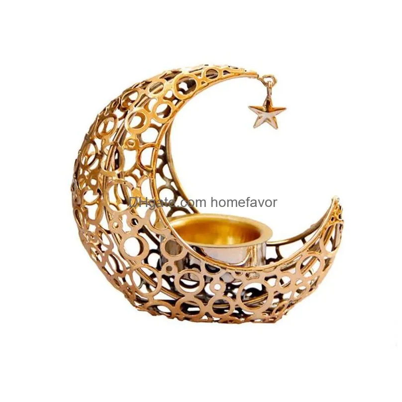 candle holders metal aroma diffuser furnace home craft classical moon incense burner golden/black festival decoration for yoga spa