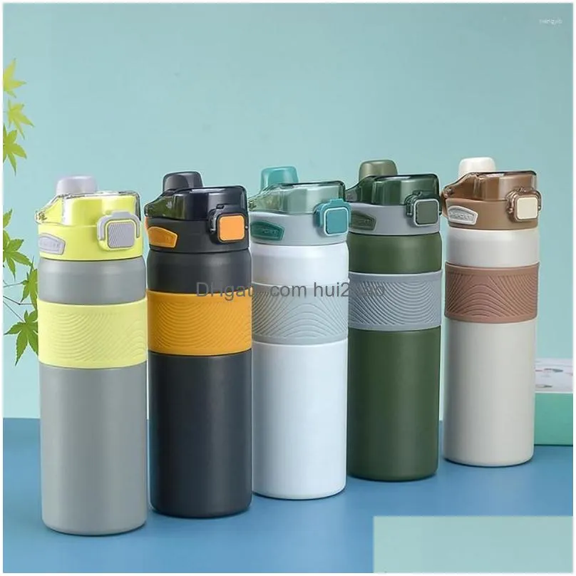 water bottles insulated cup easy to large capacity stainless steel with straw portable outdoor mug for sports life