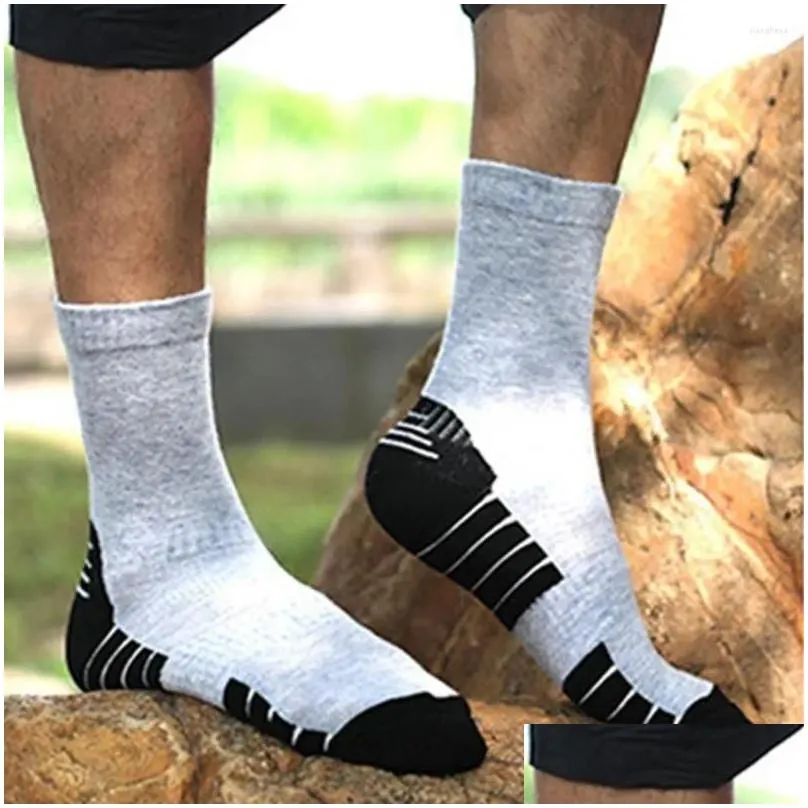 Sports Socks Men Soft Wool Breathable Thermal Hiking Moisture-wicking Non-Slip Winter Warm Camping Hunting Outdoor Ski Sock