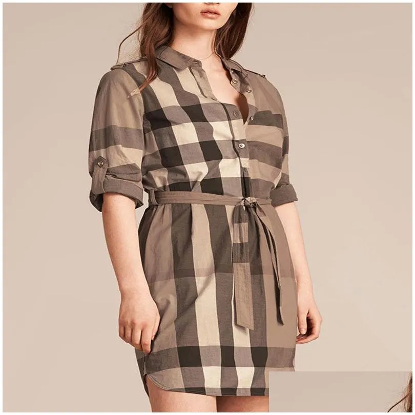 Women Shirt Dresses Fashion Slim Classic Pattern Silm 23SS Dresses Womens Clothing Simple 5 Colors