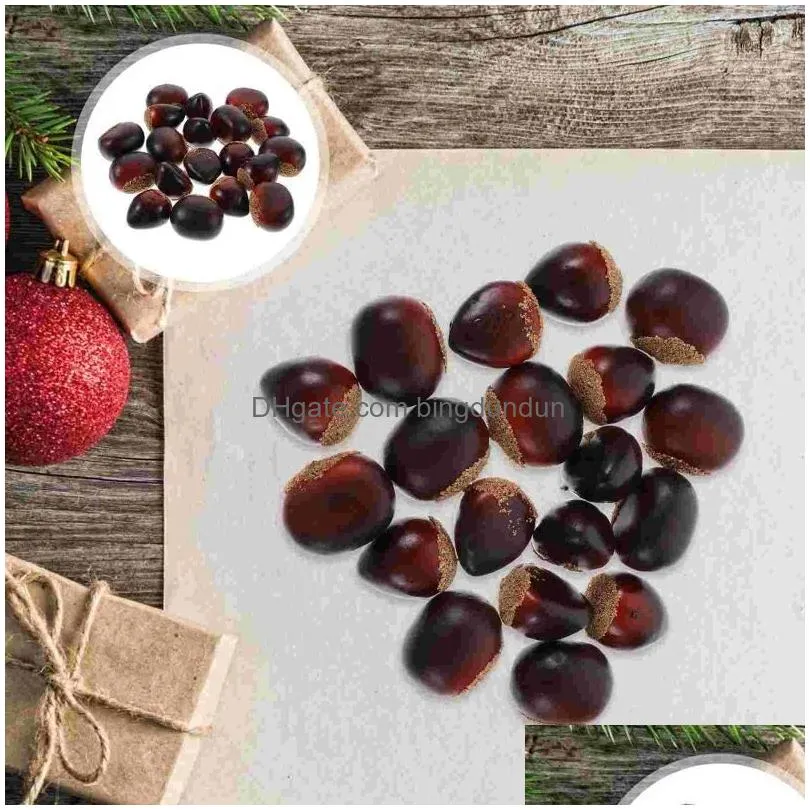 Party Decoration Party Decoration 20Pcs Fake Chestnut Artificial Nuts Home Kitchen Food Display Drop Delivery Home Garden Festive Part Dhadl