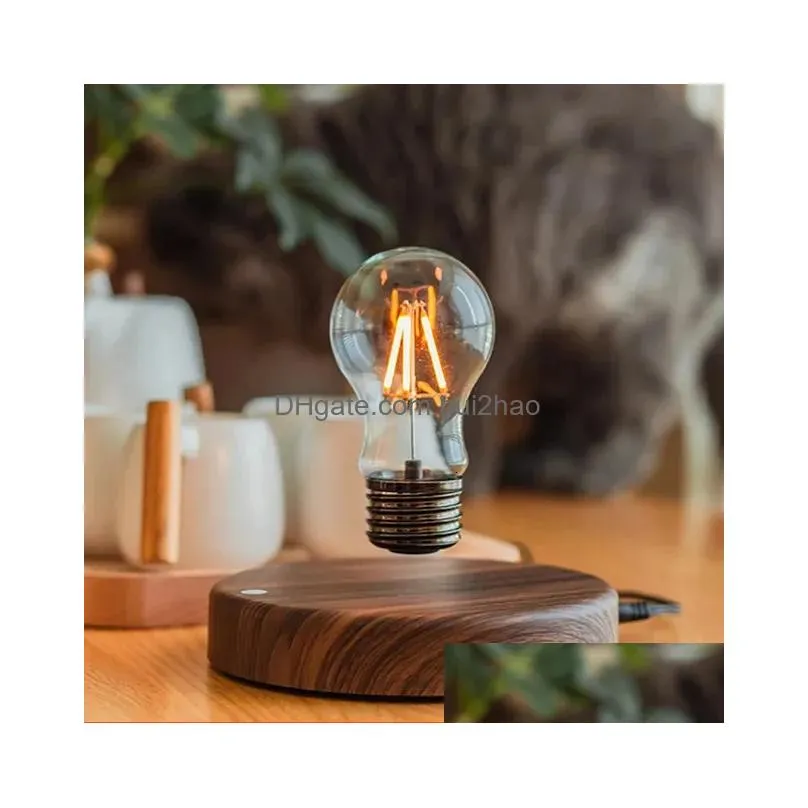 decorative objects magnetic levitation lamp creativity floating glass led bulb home office desk decoration birthday gift table novelty night light