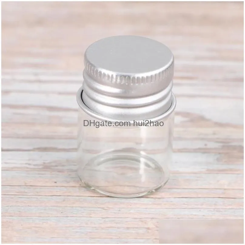 vases 20pcs 5ml glass storage bottles aluminum wish jars mini transparent