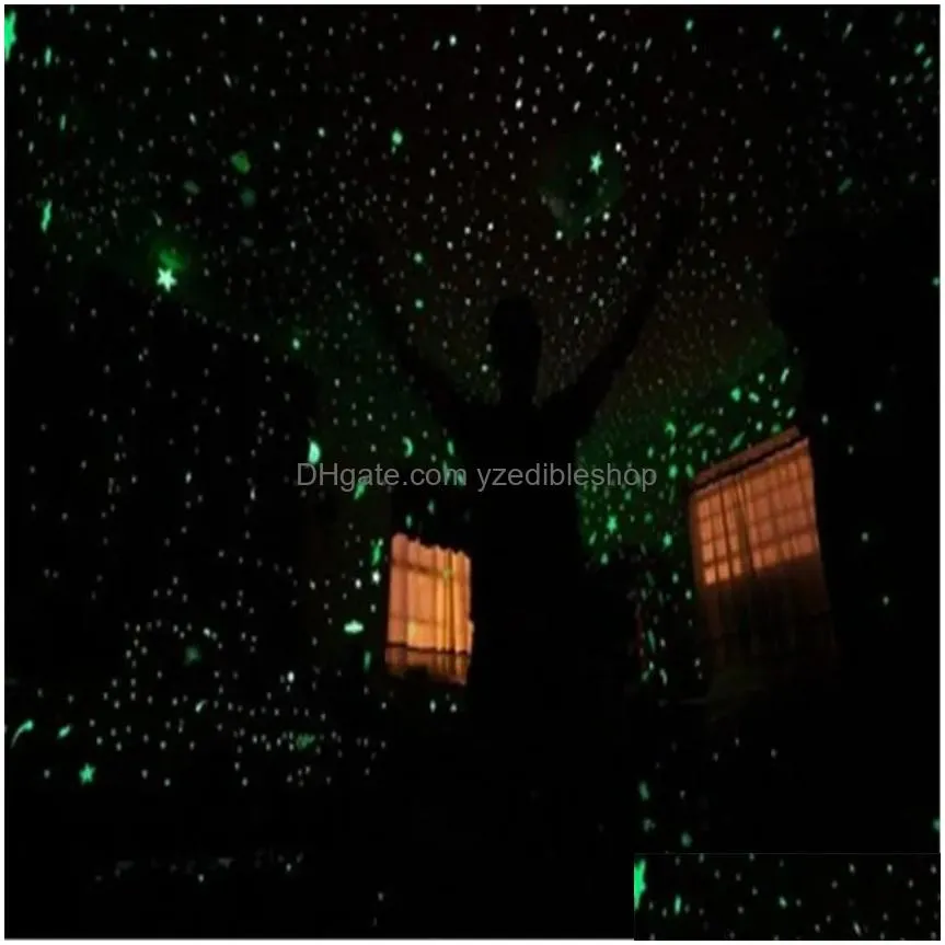 300pcs 3d stars glow in the dark wall stickers luminous fluorescent wall stickers for kids baby room bedroom ceiling home decor