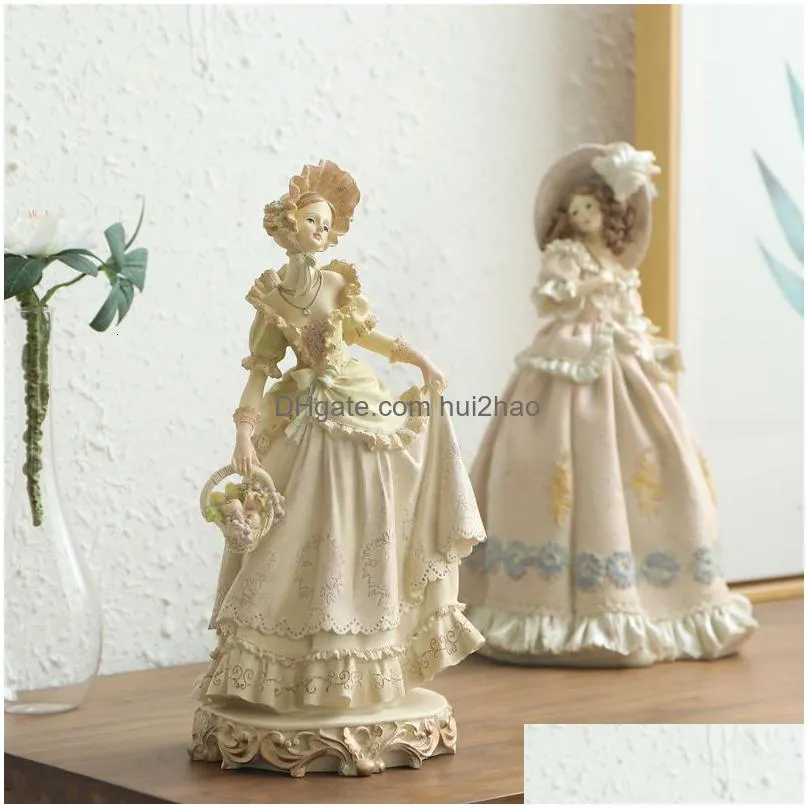 decorative objects figurines european victorian girl beauty resin statue ornaments home livingroom desktop sculpture craft cabinet store decoration