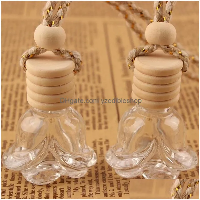 car hanging glass bottle empty perfume aromatherapy refillable diffuser air fresher fragrance pendant ornament