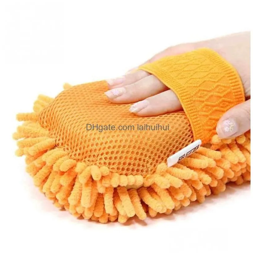 Car Sponge Care Microfiber Chenille Wash Mitt Cleaning Washing Glove Microfibre Cloth Washer Drop Delivery Mobiles Motorcycles Dhyxj