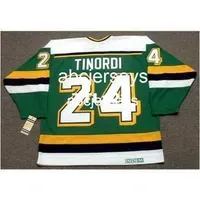 #24 MARK TINORDI  North Stars 1989 CCM Vintage Home Hockey Jersey or custom any name or number retro Jersey