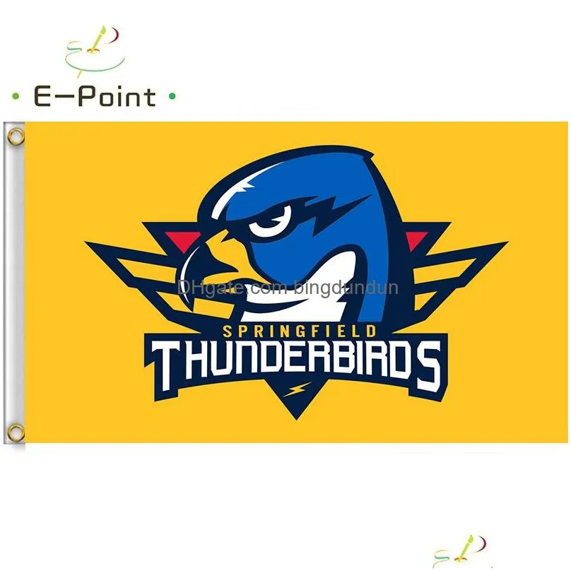 Banner Flags Ahl Springfield Thunderbirds Flag 3X5Ft 90Cmx150Cm Polyester Banner Decoration Flying Home Garden Festive Drop Delivery H Dhxvk