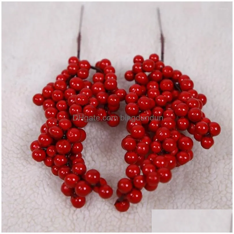 Party Decoration Party Decoration 3Pcs Christmas Berry Branches Picks Branch Tree Red Berries For Crafts Drop Delivery Home Garden Fes Dhvlu