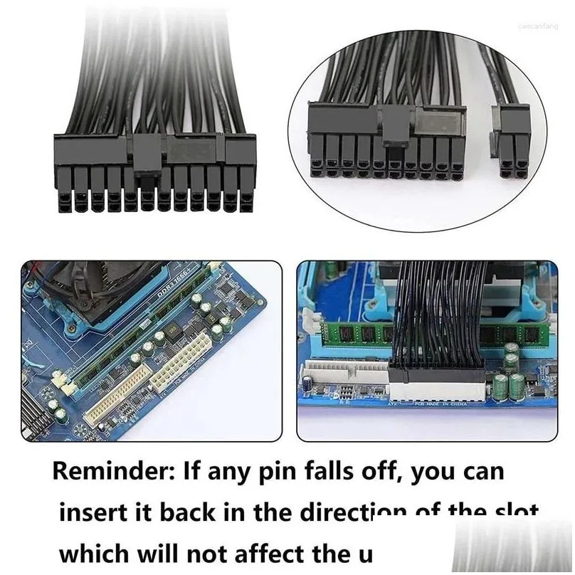 Computer Cables 4X Dual PSU Power Supply 24-Pin ATX Motherboard Splitter Cable 24Pin(20 4) For Extension