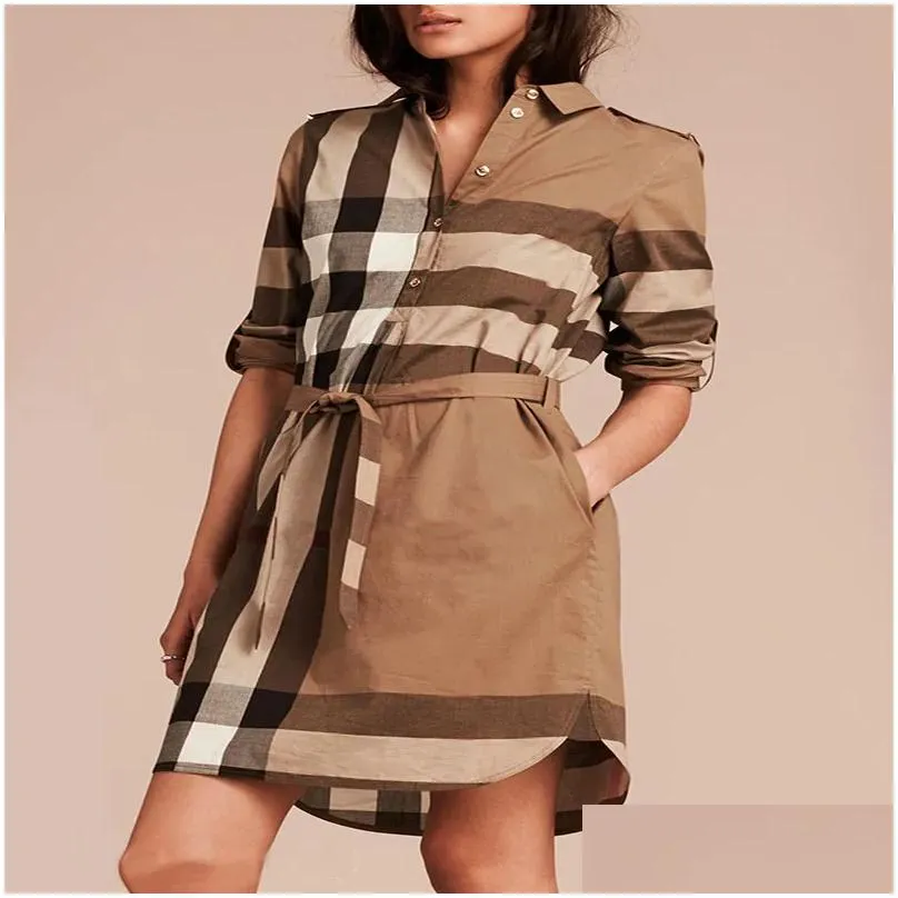 Women Shirt Dresses Fashion Slim Classic Pattern Silm 23SS Dresses Womens Clothing Simple 5 Colors