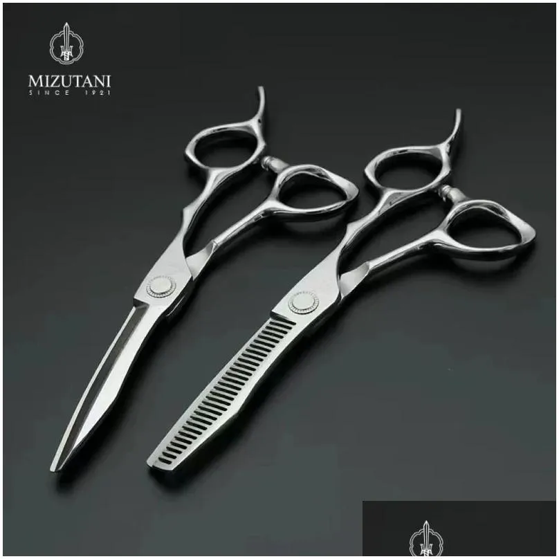 Scissors & Shears Scissors Shears Mizutani Barber Professional Hairdressing 60 Inch 440C Material High End Salon Hair Cutting 231102 D Dhf0A