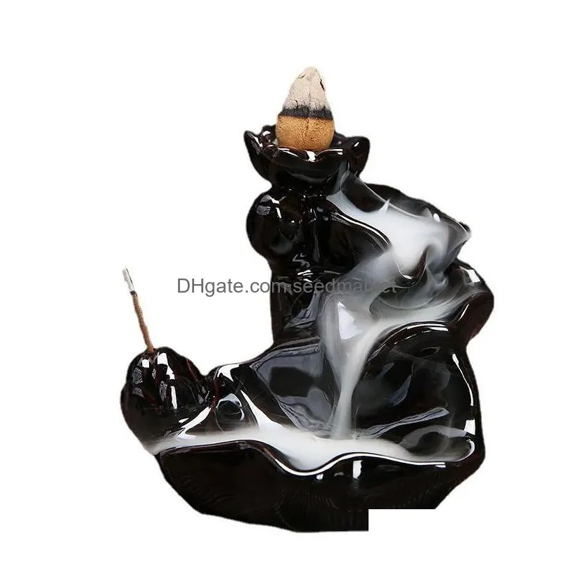 41 types backflow incense ceramic glaze backflow incense towers ceramic incense burners office tea room incense home decor glazed waterfall